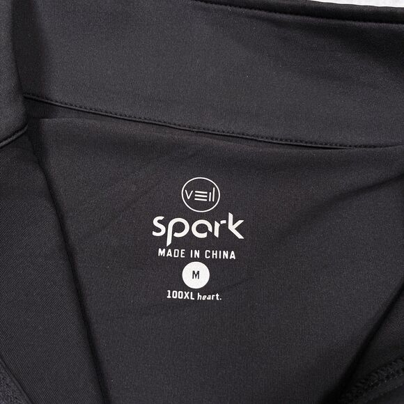 Veil Spark Half Zip Pullover Tunic Womens Medium M Black Workout Performance NWT - Picture 12 of 14